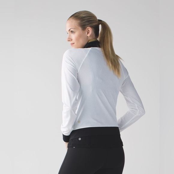 Lululemon women’s sweaty or not white golden black jacket size 4 - Picture 2 of 12